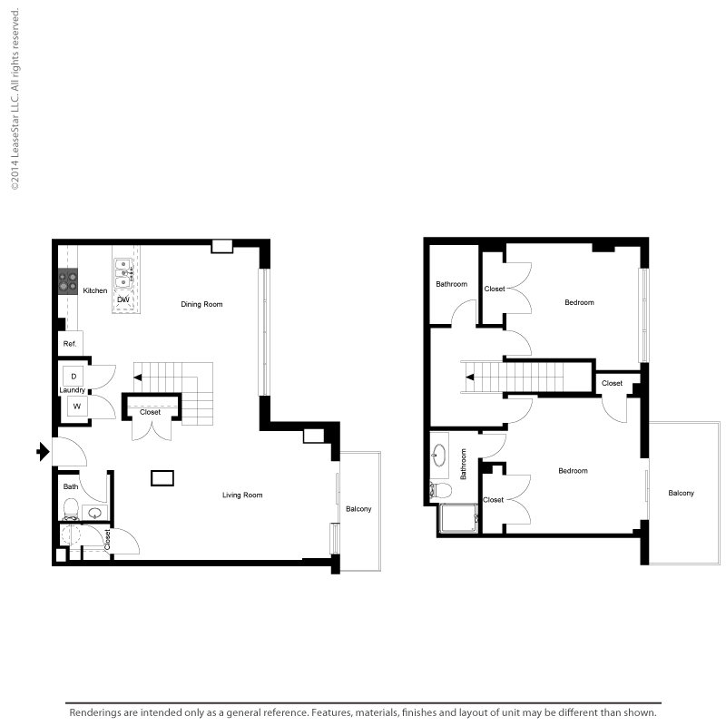 2 Bedroom 2.5 Bath Penthouse B Floor Plan 20